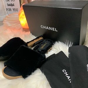 Fur Chanel Mules